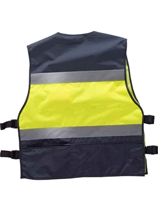 WorkTeam Chaleco en Tejido Oxford con ajustes Laterales, Combinado, Alta Visibilidad y con Cintas Reflectantes. Escote a Pico y Cierre de Cremallera de Nylon. Hombre - Imagen 4