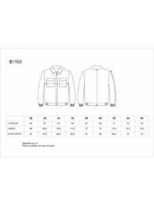 WorkTeam Cazadora Trabajo con Cierre de Botones, Cintura Elástica y Dos Bolsos de Pecho. Hombre