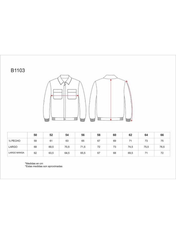 WorkTeam Cazadora Trabajo con Cierre de Botones, Cintura Elástica y Dos Bolsos de Pecho. Hombre