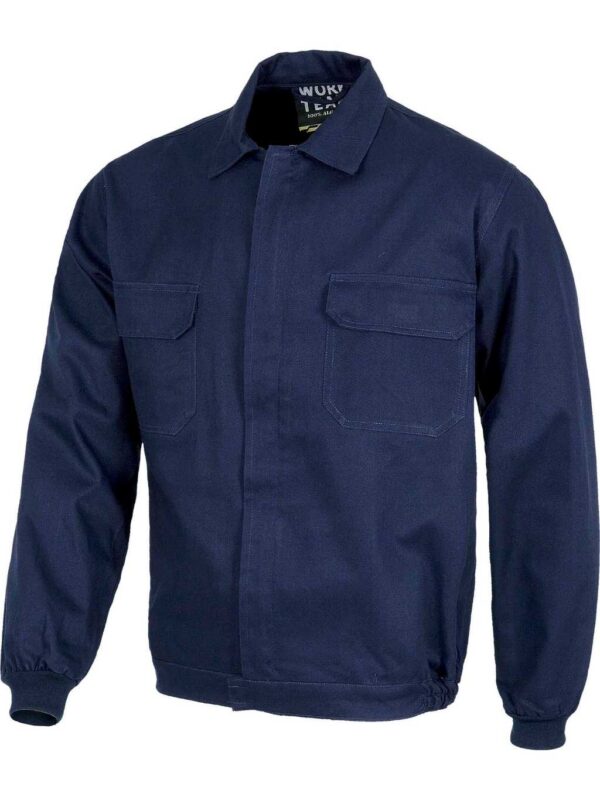 WorkTeam Cazadora con Cremallera de Metal Oculta y Dos Bolsos de Pecho con tapetas, 100% Algodón, Especial Soldadores, Construcción, Trabajo, etc - Imagen 3