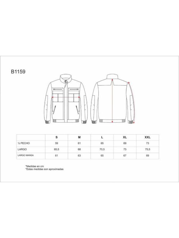 WorkTeam Cazadora Bicolor de Cremallera, Cuello de Tira, 2 Bolsos de Pecho y 2 Bajos. Hombre Verde Kaki+Negro S