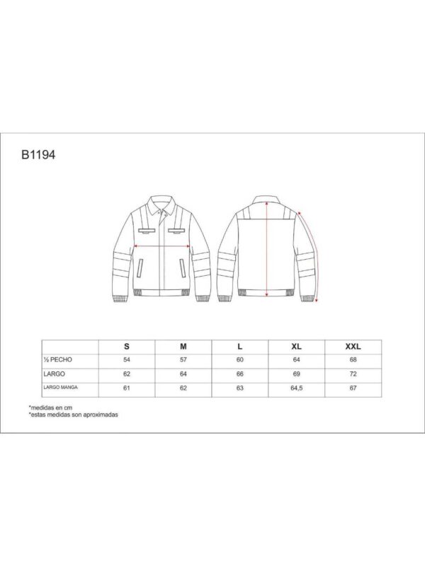 WorkTeam Cazadora ignífuga y Antiestática, con Cintas Reflectantes. EN11611, EN11612, EN1149. Hombre