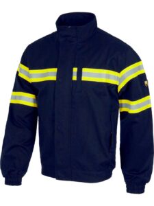 WorkTeam Cazadora Ignífuga, Tejido modacrilico, Algodon, Antiestatico y cintas Reflectantes.EN11612,EN11611,EN1149,EN61482.