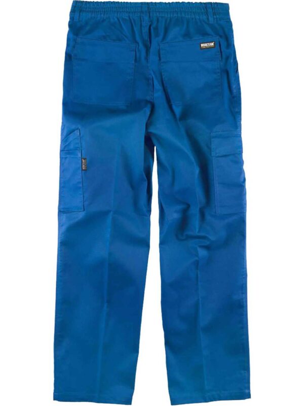 WorkTeam Pantalón con Elástico y Multibolsillos; Triple Costura. Hombre