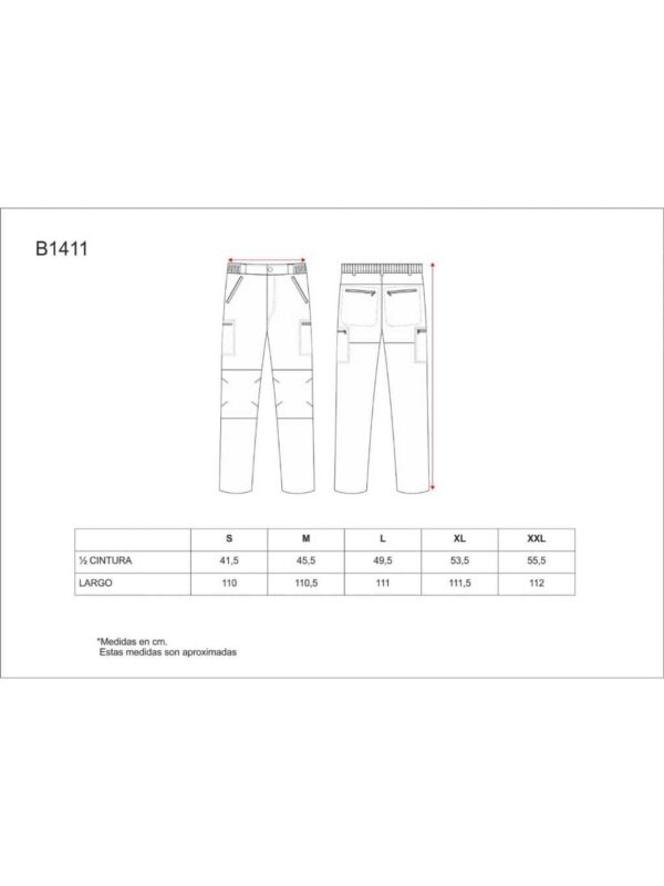 WorkTeam Pantalón Combinado Rodilleras y culera a Contraste
