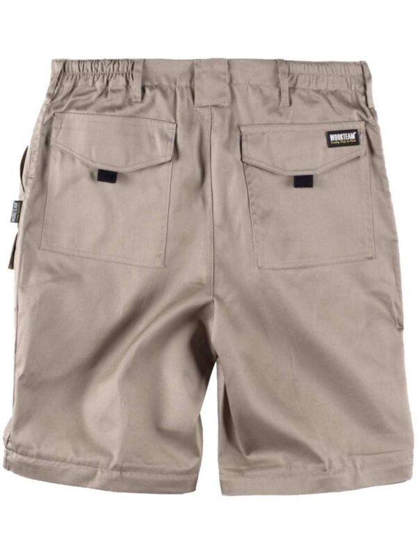 WorkTeam Pantalón con Perneras Desmontables, Cintura elástica y Multibolsillos. Hombre Beige