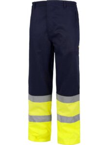 WorkTeam Pantalón Alta Visibilidad Ignífugo, Tejido modacrílico, Algodón y Antiestático. EN11611, EN11612, EN1149, EN61482. Hombre
