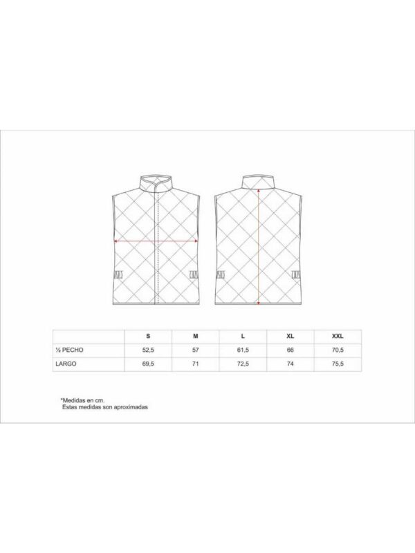 Workteam Chaleco Especial Alimentación,  Guateado, Acolchado con Cierre de Corchetes y sin Bolsillos. Hombre