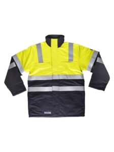 WorkTeam Parka Alta Visibilidad ignífuga, Tejido modacrílico, Algodón y Antiestático. EN11611, EN11612, EN1149, EN61482. Hombre