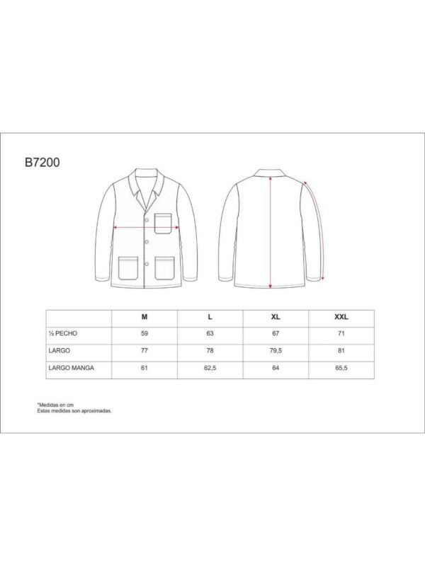 WorkTeam Bata Corta de Hombre Tipo Chaquetilla, un Bolso en Pecho y Dos Laterales. Hombre
