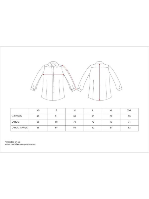 Workteam Blusa Trabajo Entallada Manga Larga sin Bolsillos. Mujer