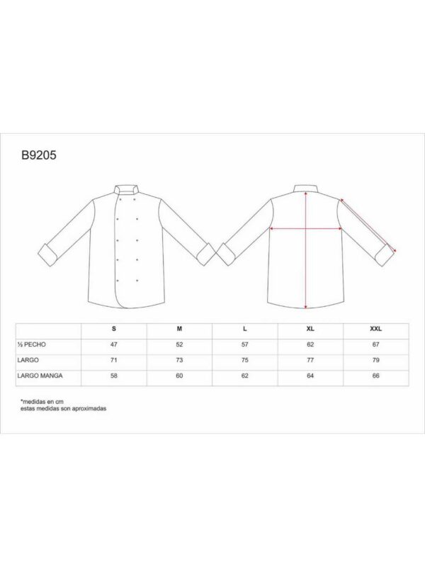 WorkTeam Chaqueta Cocina Unisex con Botones de Seguridad y Vivos a Contraste. Hombre