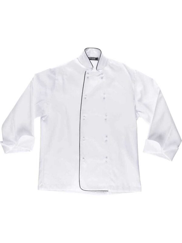 WorkTeam Chaqueta de Cocina con Vivos a Contraste y Botones de Seguridad. Hombre