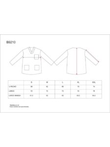 WorkTeam Casaca Sanitario Cuello de Pico Manga Larga, un Bolso de Pecho, Dos Bolsos Bajos Hombre