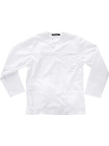 WorkTeam Casaca Sanitario Cuello de Pico Manga Larga, un Bolso de Pecho, Dos Bolsos Bajos Hombre