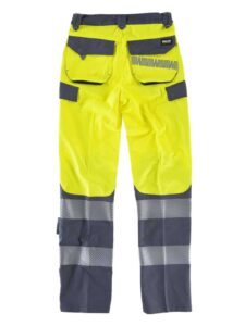 WorkTeam Pantalón de ALTA VISIBILIDAD, Multibolsillos, Combinado con Cintas Reflectantes Discontinuas y Cintas Decorativas Personalizadas, Trabajo. Unisex