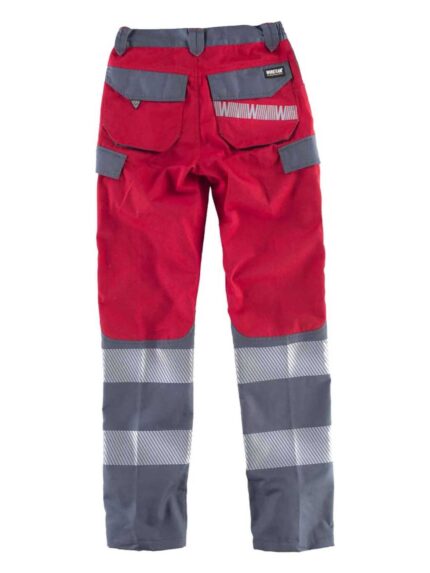 WorkTeam Pantalón Multibolsillos Combinado de Alta Visibilidad, con Cintas Reflectantes Discontinuas y Cintas Decorativas Personalizadas, Trabajo. Unisex