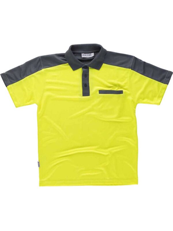 WorkTeam Polo Combinado de ALTA VISIBILIDAD manga corta con un bolso de pecho. HOMBRE