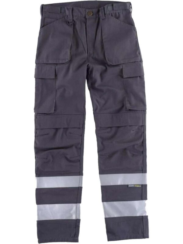 WorkTeam Pantalón de Triple Costura con Cintas Reflectantes. Dos Bolsos de Fuelle con Abertura Inclinada en los costados, un Bolsillo relojero, Dos b - Imagen 4