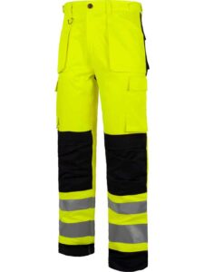 WorkTeam Pantalón Multibolsillos Alta Visibilidad. Cintas Reflectantes Diferentes Tamaños. EN ISO 20471:2013 Hombre