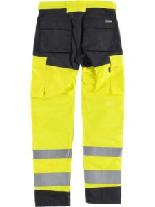 WorkTeam Pantalón Multibolsillos Alta Visibilidad. Cintas Reflectantes Diferentes Tamaños. EN ISO 20471:2013 Hombre