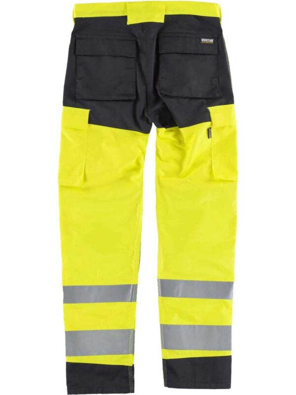 WorkTeam Pantalón Multibolsillos Alta Visibilidad. Cintas Reflectantes Diferentes Tamaños. EN ISO 20471:2013 Hombre