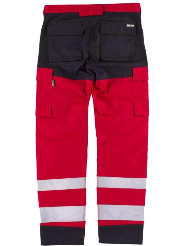WorkTeam Pantalón Combinado de Triple Costura y con Cintas Reflectantes. Dos Bolsos de Fuelle con Abertura Inclinada en los costados, un Bolsillo Rel Hombre - Imagen 2