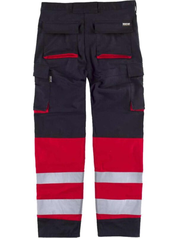 WorkTeam Pantalón Combinado de Triple Costura y con Cintas Reflectantes. Dos Bolsos de Fuelle con Abertura Inclinada en los costados, un Bolsillo Rel Hombre - Imagen 2