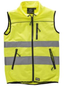 WorkTeam Chaleco workshell de Alta Visibilidad, Cintas Reflectantes de Diferentes tamaños. EN ISO 20471:2013 Hombre