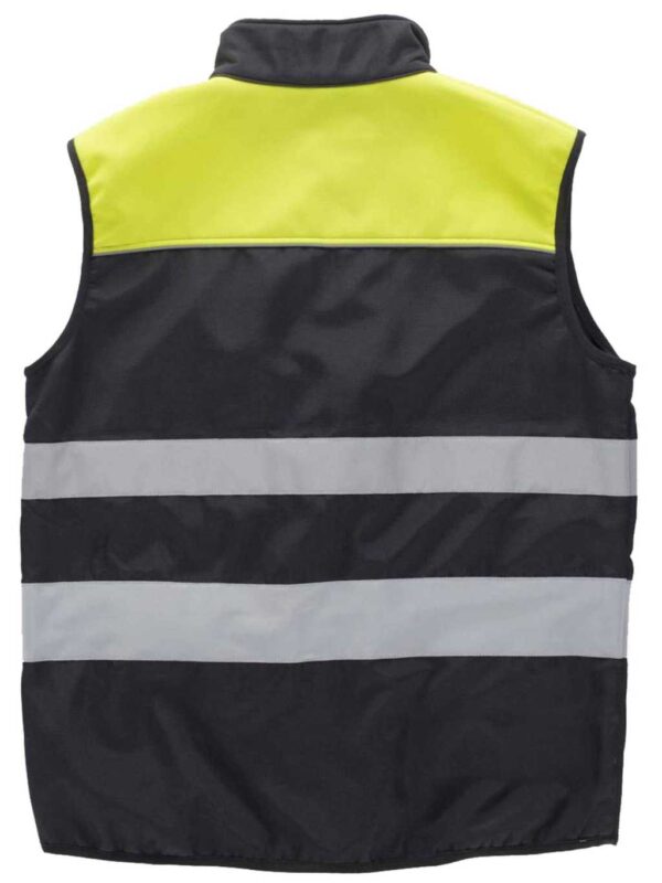 WorkTeam Chaleco Workshell Impermeable, Cortavientos, Combinado con Alta Visibilidad, Cintas Reflectantes de Diferentes Tamaños. Hombre