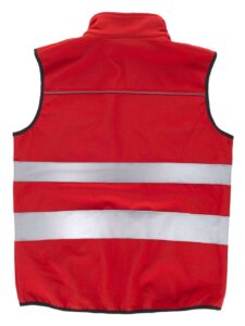 WorkTeam Chaleco Workshell con Tejido Ripstop de Alta Visibilidad con canesús y Cintas Reflectantes. Cuello Alto y Cierre de Cremallera de Nylon. Un Hombre