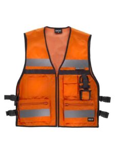 WorkTeam Chaleco Alta Visibilidad Profesional Multibolsillos con Ajustes Laterales y 2 Cintas Reflectantes. C3601 - Imagen 2