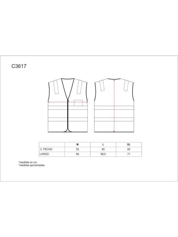 WorkTeam Chaleco bicolor rojo A.V. con cierre de cremallera y cintas de ALTA VISIBILIDAD. EN ISO 20471:2013 HOMBRE
