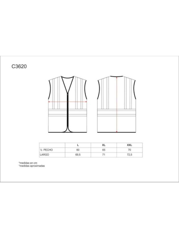 WorkTeam Chaleco alta visibilidad, multibolsillos, cintas reflectantes bicolores verticales y horizontales. - Imagen 5