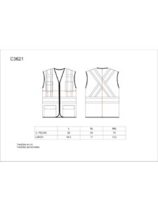 WorkTeam Chaleco Alta Visibilidad, Multibolsillos, Cintas Reflectantes bicolores Verticales y horizontales. Hombre