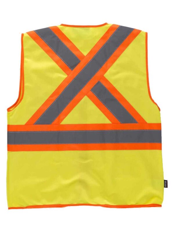 WorkTeam Chaleco Alta Visibilidad, Multibolsillos, Cintas Reflectantes bicolores Verticales y horizontales. Hombre