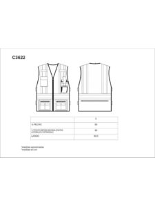 WorkTeam Chaleco Alta Visibilidad, Multibolsillos, Cintas Reflectantes bicolores Verticales y horizontales. Hombre