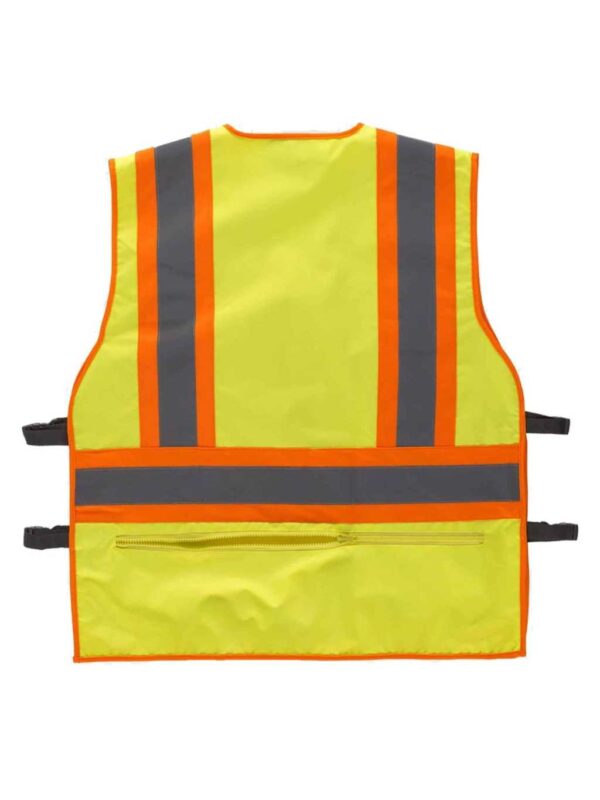 WorkTeam Chaleco Alta Visibilidad, Multibolsillos, Cintas Reflectantes bicolores Verticales y horizontales. Hombre