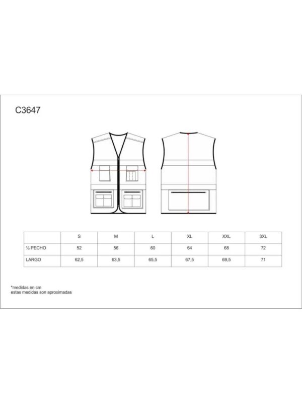 WorkTeam Chaleco tipo Safari de ALTA VISIBILIDAD con Cintas Reflectantes. Unisex