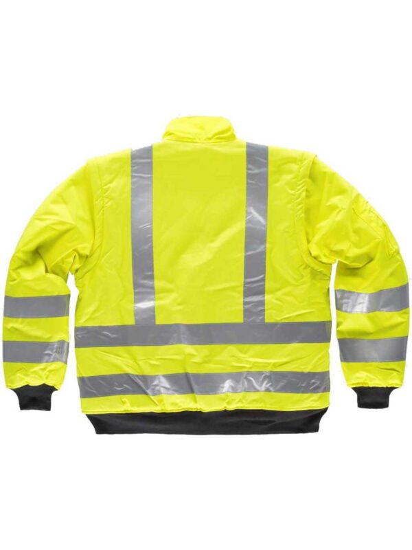 WorkTeam Cazadora Piloto alta visibilidad con cintas reflectantes. Mangas desmontables. EN471. Hombre