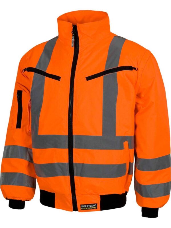 WorkTeam Cazadora Piloto alta visibilidad con cintas reflectantes. Mangas desmontables. EN471. Hombre - Imagen 2
