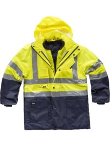 WorkTeam Parka Trabajo 5 en 1 Alta Visibilidad: Parka, Impermeable, Parka Ligera, Chaleco AV y Chaleco Marino. EN471. Unisex