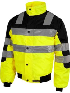 WorkTeam Cazadora Piloto combinada con cierre de cremallera, capucha, mangas desmontables.Bandas reflectantes Hombre