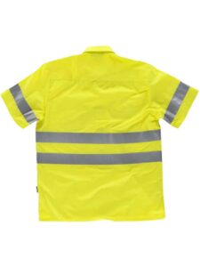 WorkTeam Camisa Manga Corta de ALTA VISIBILIDAD, con Cintas Reflectantes. Hombre