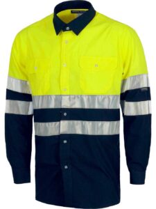 WorkTeam Camisa combinada ALTA VISIBILIDAD con Cintas Reflectantes, Manga Larga. Hombre