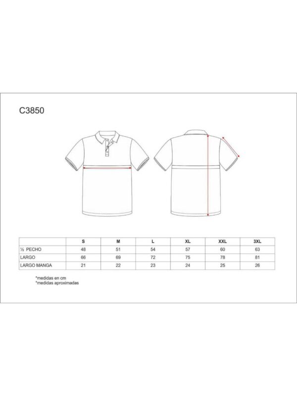 WorkTeam Polo Manga Corta con una Franja a Contraste, 100% Algodón. Hombre