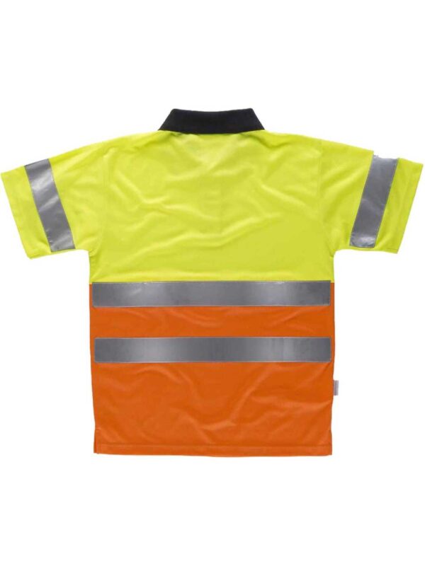 WorkTeam Polo Combinado Alta Visibilidad Manga Corta. Cintas Reflectantes Torso y Mangas. EN ISO 20471:2013 Hombre
