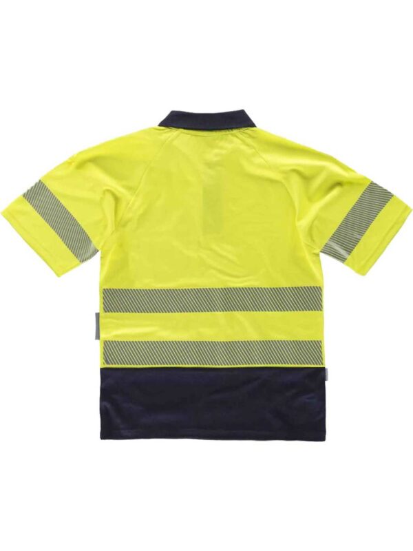 WorkTeam Polo Trabajo Combinado de Manga Corta de ALTA VISIBILIDAD en Micropiqué de Poliéster con Interior de Algodón, Cintas Reflectantes Segmentadas. Unisex
