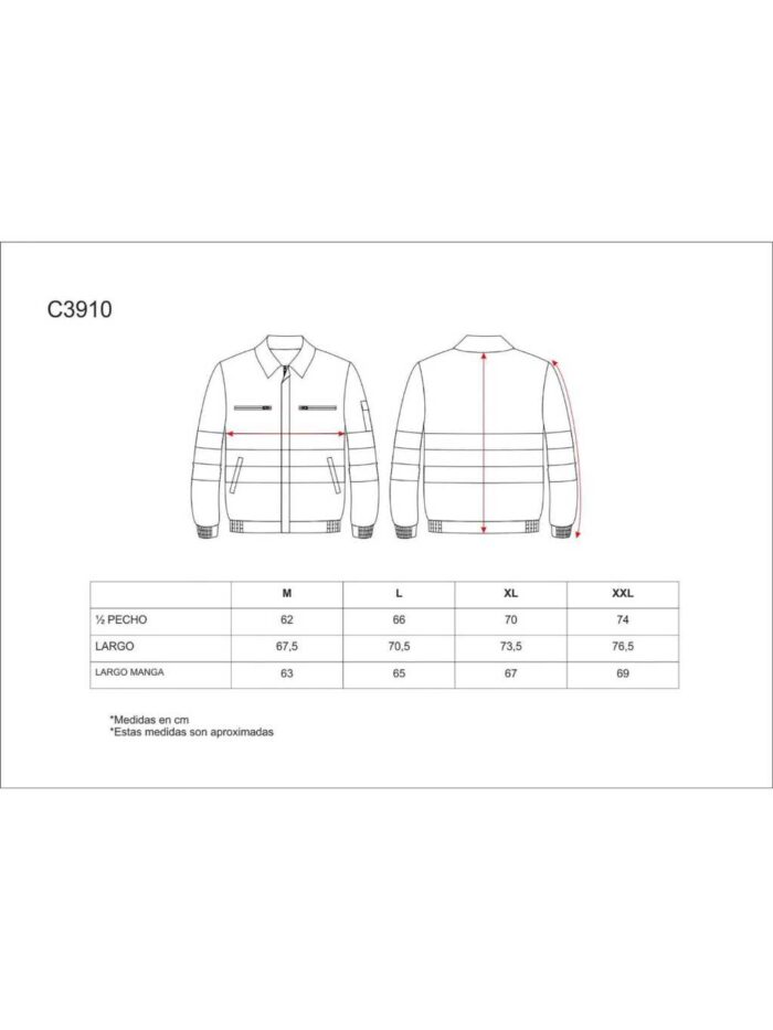 WorkTeam Cazadora Trabajo de Alta Visibilidad con Cintas Reflectantes. EN ISO 20471; Cremallera, 2 Bolsos Pecho. Hombre