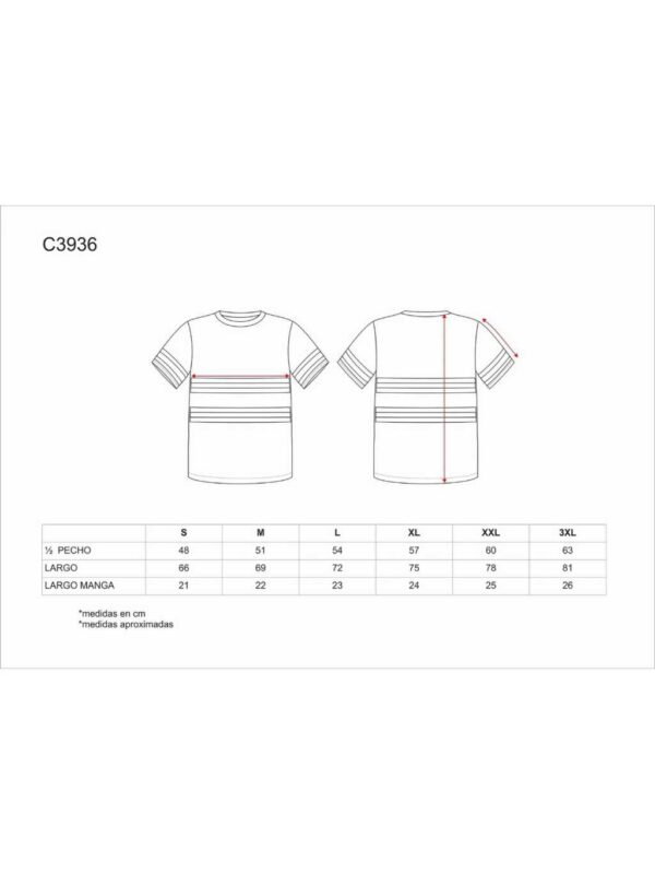 WorkTeam Camiseta Manga Corta, Cuello Redondo, Cintas Reflectantes combinadas. Hombre